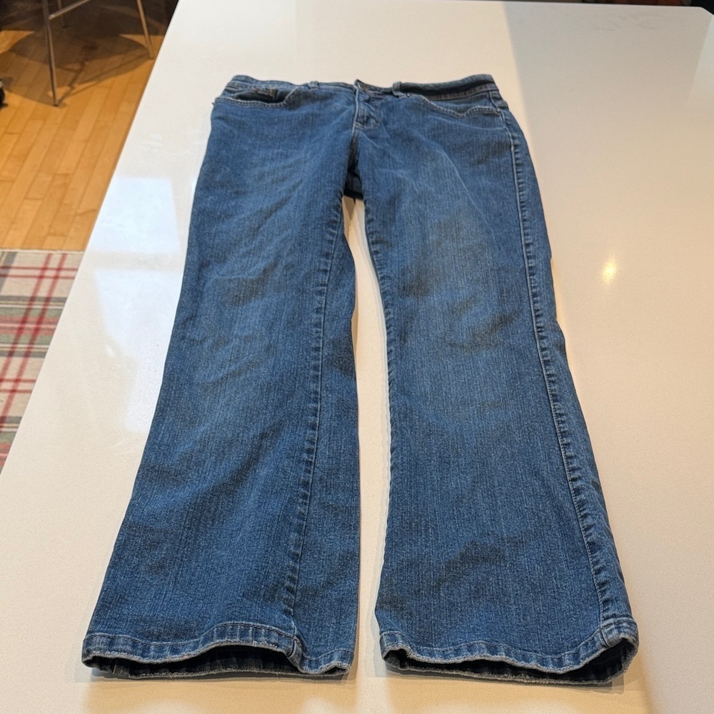 Lee Women's Mid Rise Boot Cut Jeans in Deep Blue, Size 10